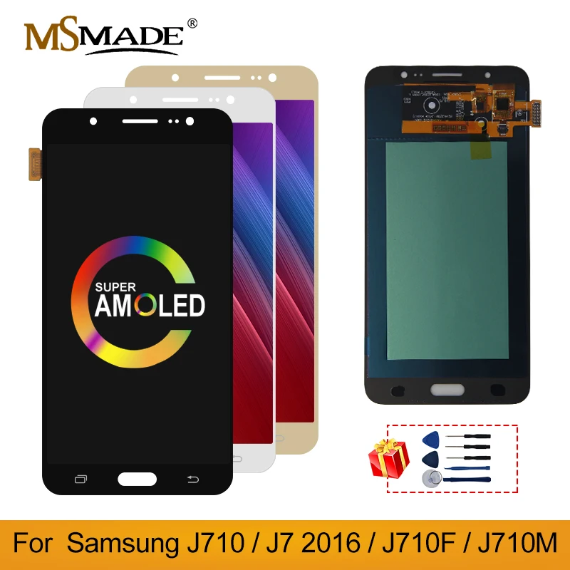 Super AMOLED для Samsung Galaxy J7 2016 J710 SM J710F J710M J710H J710FN ЖК дисплей с сенсорным экраном и