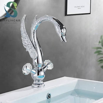

Chrome Classic Luxury Bathroom Basin Faucet Swan Shape Basin Faucet Hot and Cold Faucet Deck Installation Mixer Tap