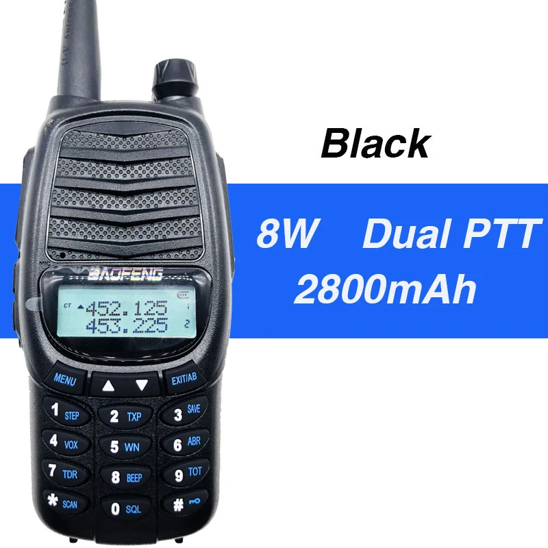 Black 10 км Высокая мощность портативная рация 8 Вт Baofeng UV990 модернизированная Baofeng UV-82 УКВ УВЧ КВ трансивер мощная двухсторонняя радиостанция - Цвет: Black