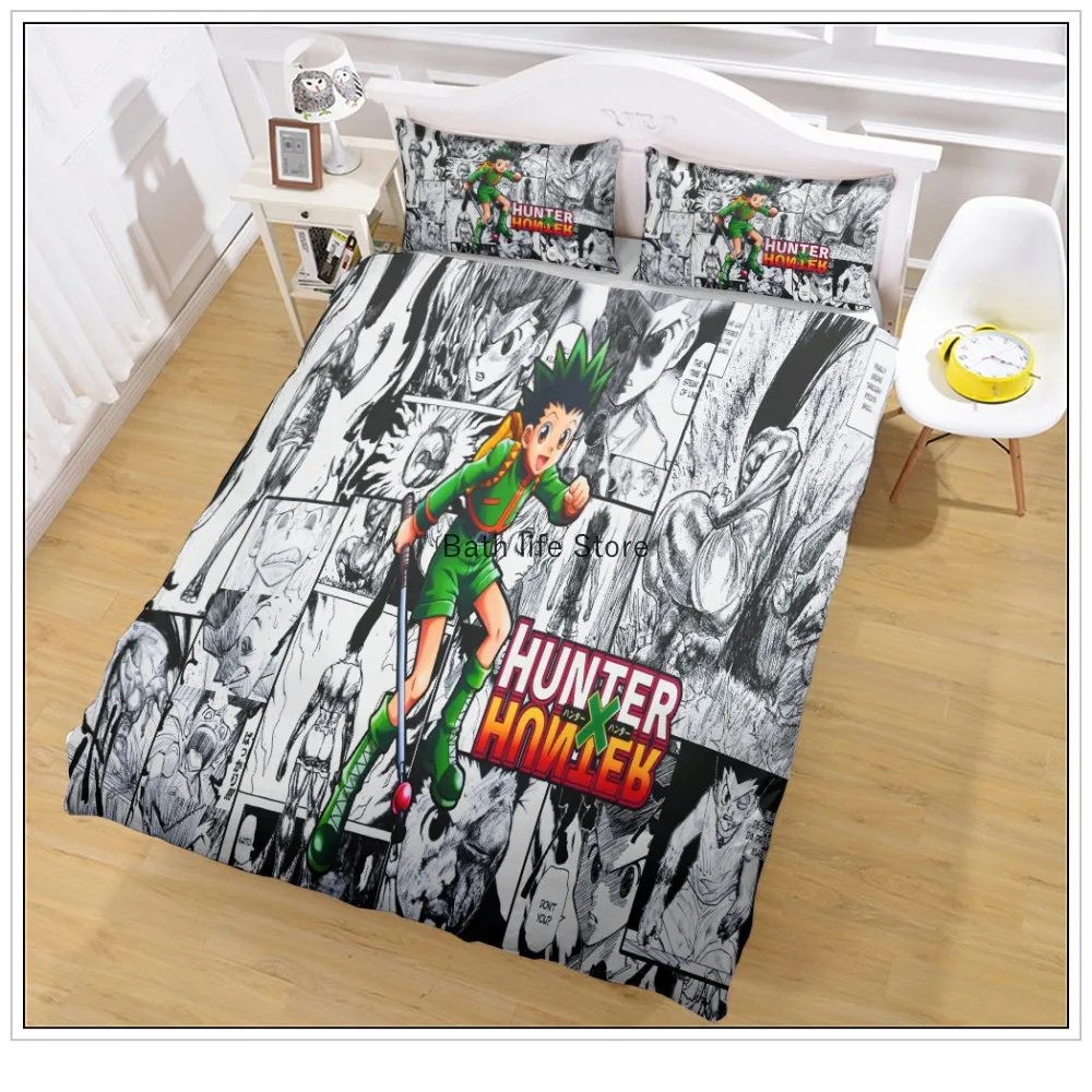 3D Print Anime Hunter X Hunter Bedding Set Hisoka Killua Zoldyck Character Cartoon Duvet Cover Set 2/3 Pcs Gift For Kids Boys 6