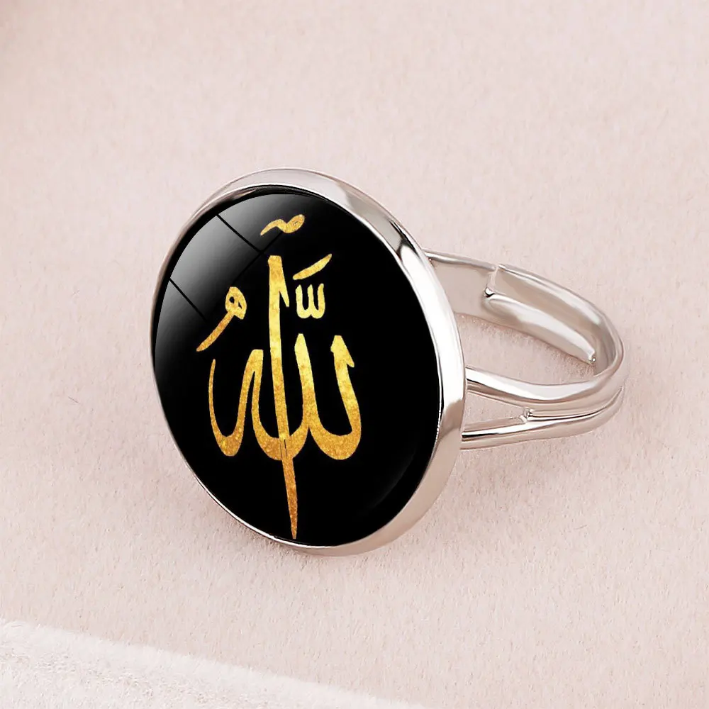 Arabic Islamic Scripture Rings Stainless Steel Muslim Prayer Band Allah Ring For Men Religious Jewelry Male Anillo Masculino | Украшения и