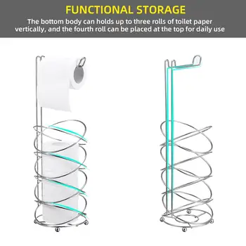 

Metal Floor Standing Shelf Stand Paper Roll-Dispenser Rack Stand-Organizer Towel-Storagr Toilet-Roll-Holder Bathroom
