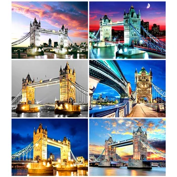 

HUACAN 5D Diamond Painting New Arrivals Scenery Embroidery Bridge Mosaic Home Decoration Sale Handmade Gift