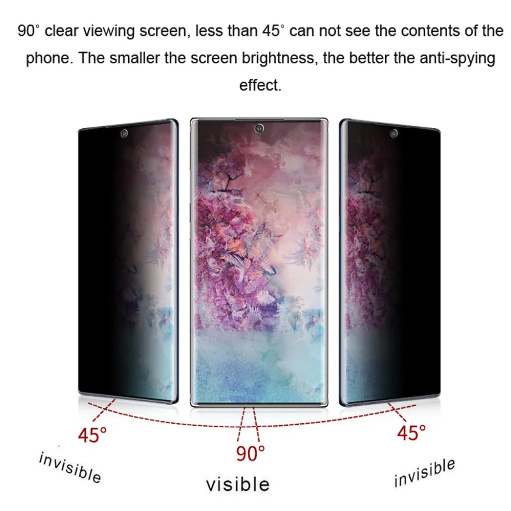 Для samsung Galaxy Note10+ 5G устройство для обеспечения конфиденциальности полное покрытие Гидрогелевая пленка защита от царапин