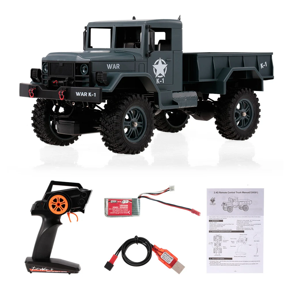WLtoys 124302 RC автомобиль 1:12 2,4 GHz 4WD полномасштабная скорость 1200G нагрузки военные внедорожные игрушечные машинки RC для детей Детские игрушки
