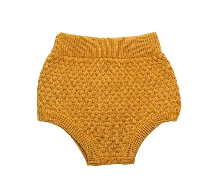 Yellow Шорты для маленьких мальчиков и девочек; спортивные костюмы; шорты; коллекция года; сезон осень; модные хлопковые трикотажные шаровары с высокой талией для маленьких девочек; детские шорты - Цвет: Yellow