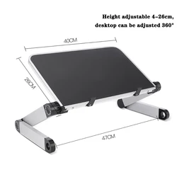Portable Ergonomic Aluminum Laptop Desk with Mouse Pad - Ideal for Bed, Sofa, and TV Use (DNZ - white)