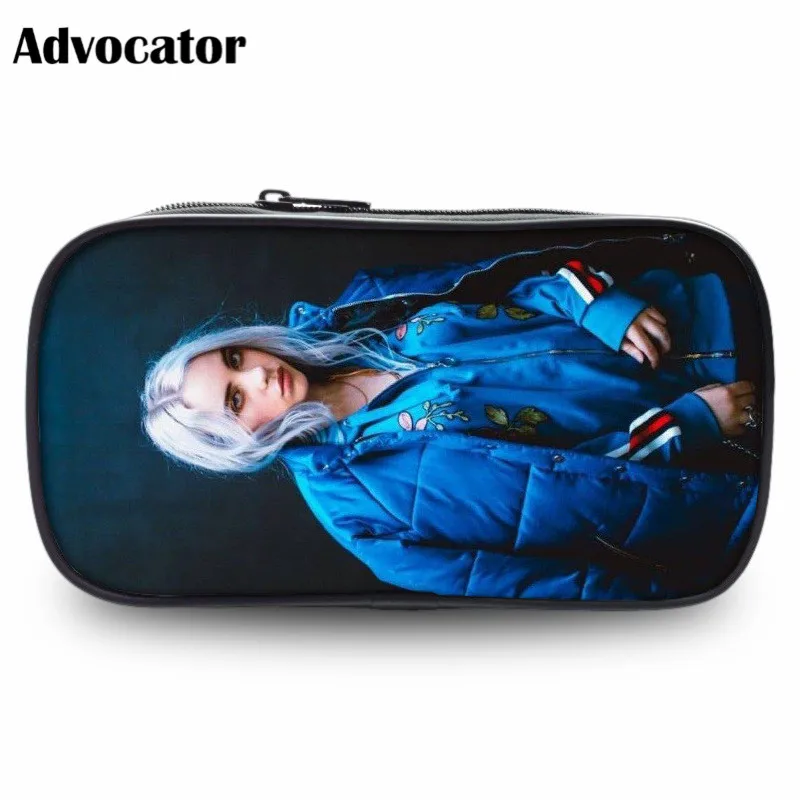 ALN2239K ADVOCATOR Горячая Billie Eilish узорчатый карандаш коробка для детей мальчиков девочек большой емкости макияж мешок косметичка для макияжа случае - Цвет: ALN2239K