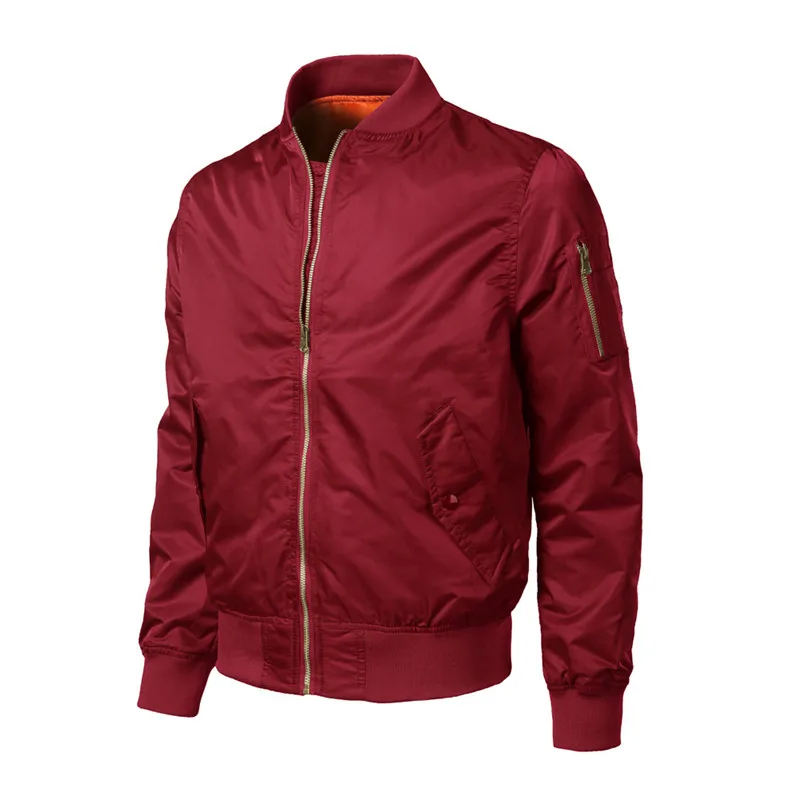 

Men Spring Autumn Winter Casual Solid Slim Bomber Jacket Zipper Outwear Patchwork Rainproof Windbreaker Oversized