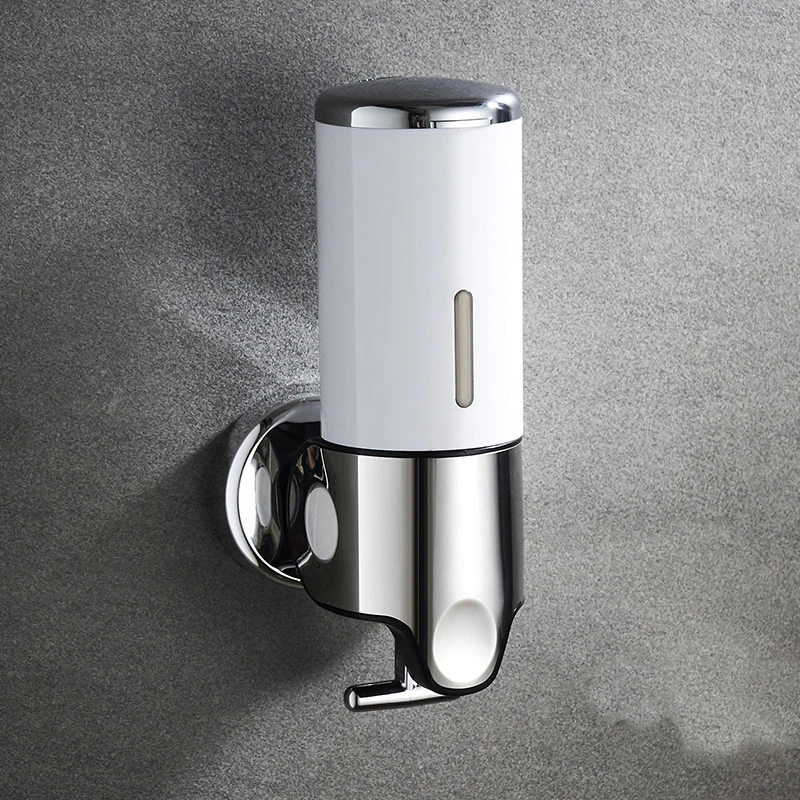 White 500ml Luxury 1500ml SoapDispenser Wall Mount 3 Heads ABS Electroplated Shampoo Dispenser Punch Selection for Bathroom Accessories - Цвет: White 500ml
