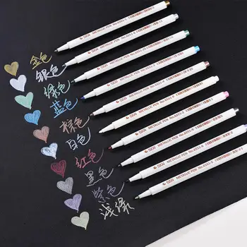 

6/10Pcs Metallic Marker Pen Album Paper Detailed Marking Drawing Highlighter