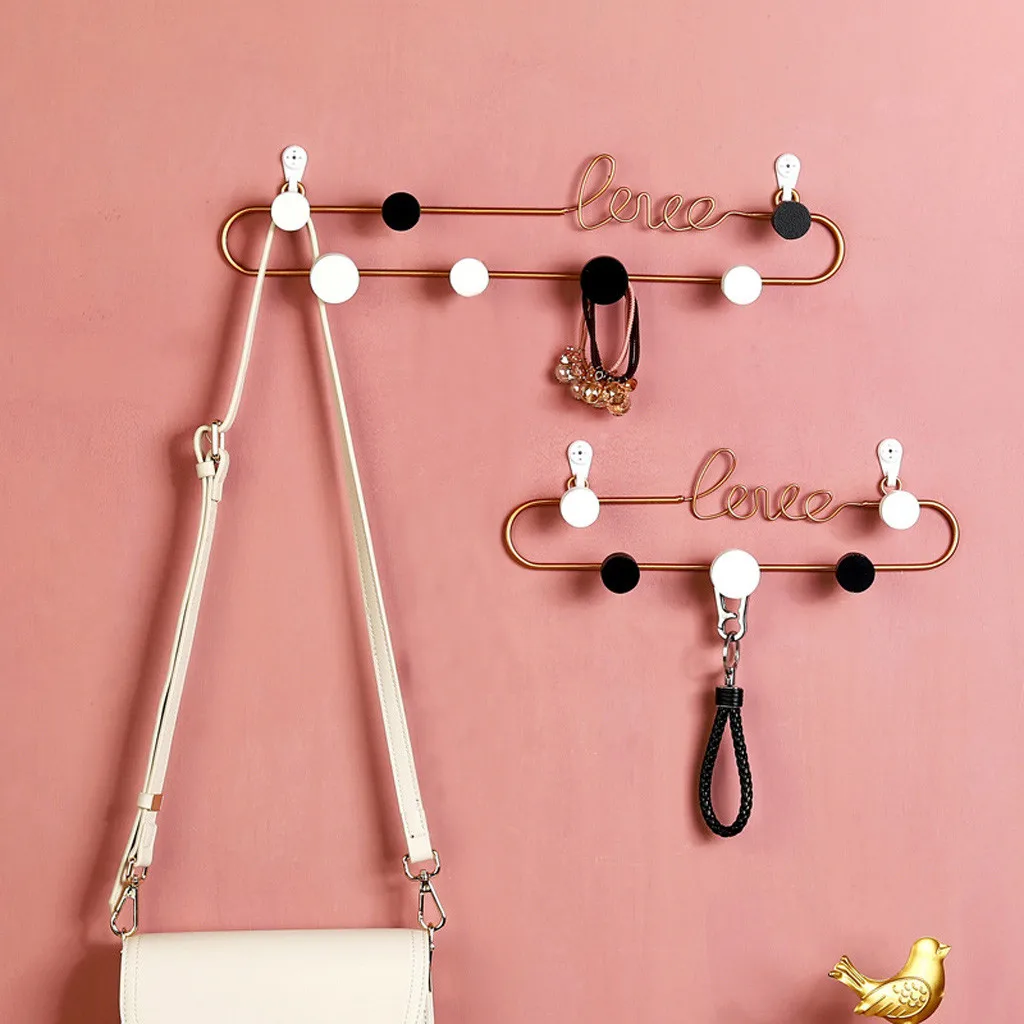 Love Letter Decorative Hook Living Room Wall Key Hook Bedroom Metal Coat Hook Coat Key Hanger Home Mounted Ornament White Decor