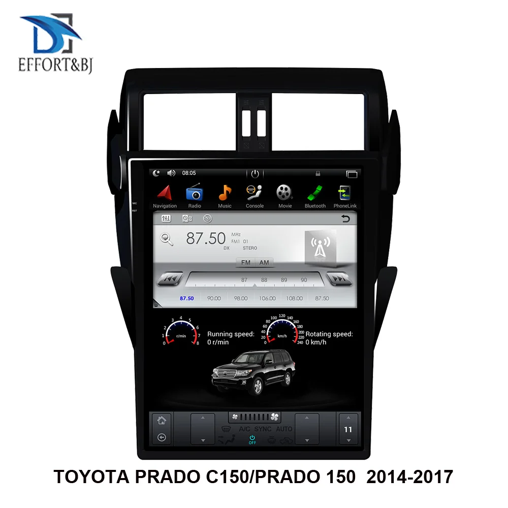 17 дюймов Tesla стиль Android 9 0 GPS навигация для TOYOTA Prado/Land Cruiser 150/LC150 2014 2017 автомобильный