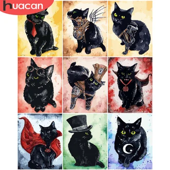 

HUACAN DIY Pictures By Number Animal Kits Painting By Numbers Cat Hand Painted Paintings Art Drawing On Canvas Gift Home Decor