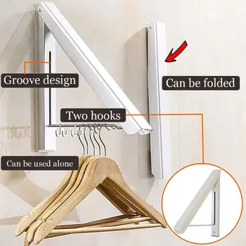 

Coat Hanger Creamy White Retractable Closet Storage Bedroom Clothes Hanger Practical Stainless Steel Foldable Hat Clothes Rack