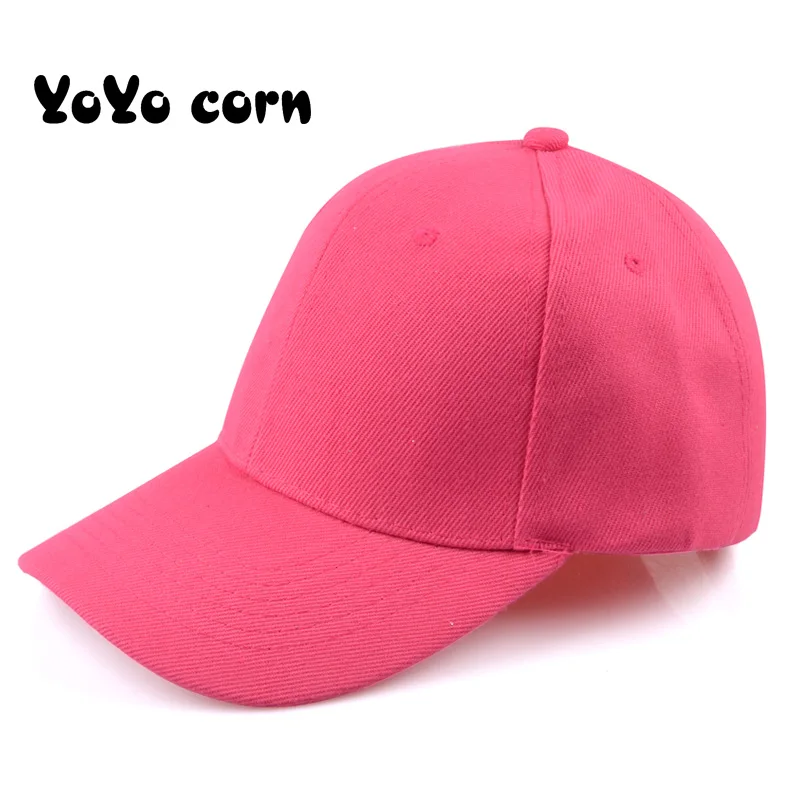Yoyocorn весенние модели сплошной цвет легкие бейсболки вдоль шляпы для мужчин и женщин простая уличная Солнцезащитная Женская кепка - Цвет: Rose red