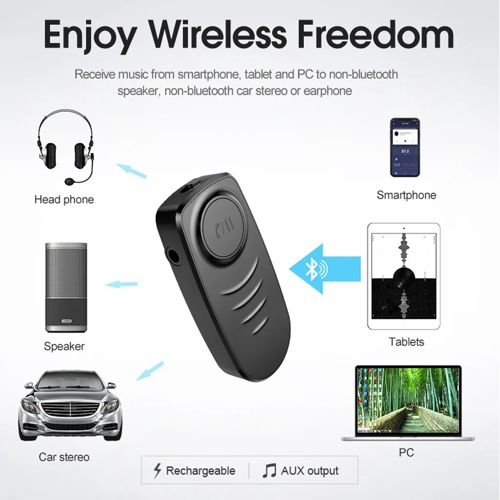 Автомобильный Aux Bluetooth 5,0 адаптер беспроводной 3,5 мм аудио приемник для Авто Bluetooth Handsfree автомобильный комплект Динамик Наушники# WL1