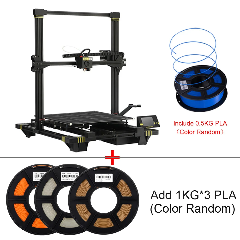 ANYCUBIC Chiron 3d принтер с зажимами огромный объем сборки автоматическое выравнивание PLA нити FDM 3d принтер impressora 3d - Цвет: Chiron Add 3kg