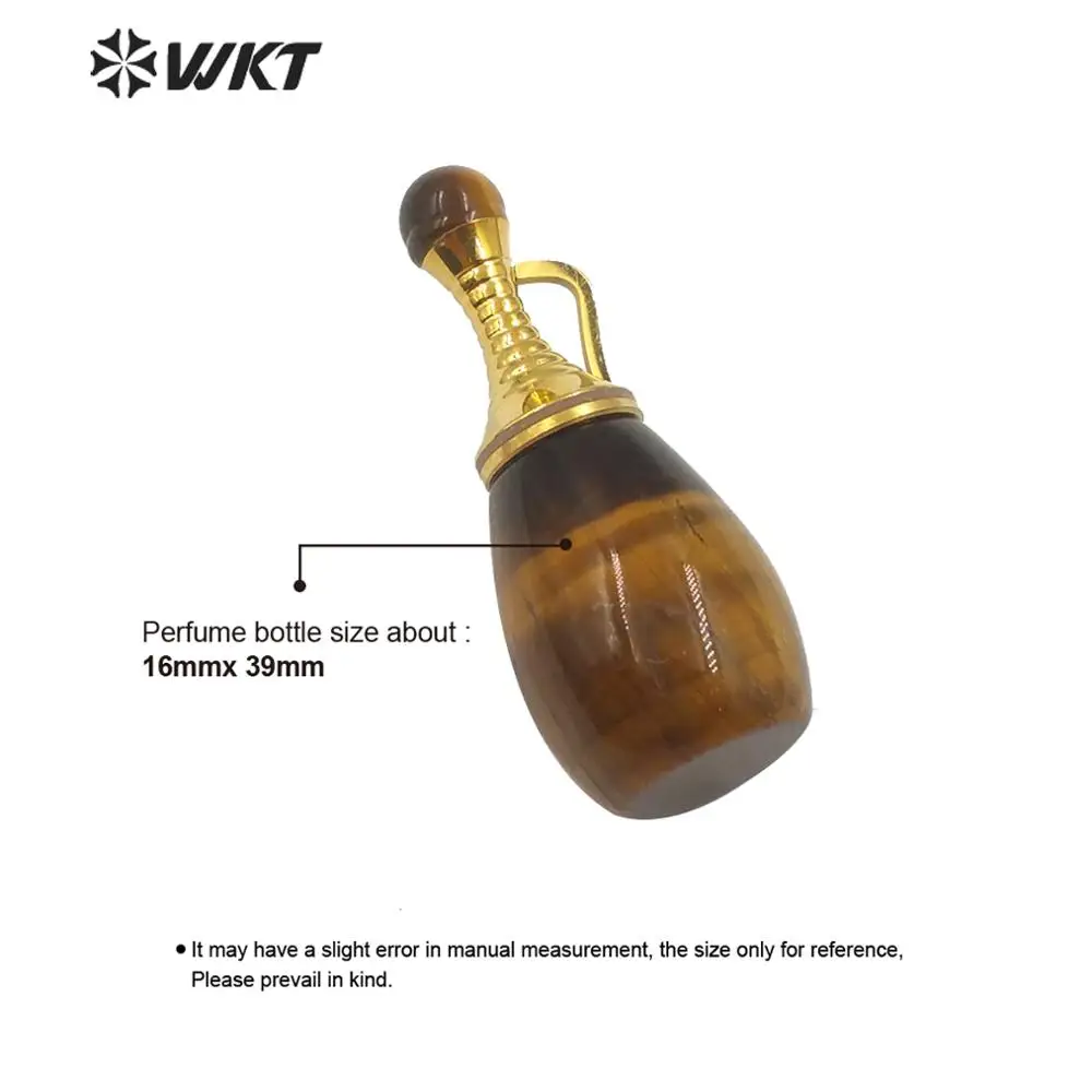 WT-P1496 WKT Новинка! Натуральный камень подвеска флакон духов кулон Женская мода Маленькая подвеска в виде бутылочки парфюма ювелирные изделия