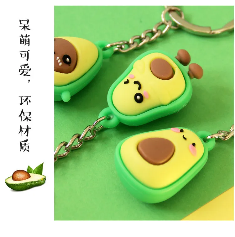 1pc Cartoon Avocado Schlüssel Kette Puppe Schlüssel Ring Geschenk Für Frauen Mädchen Tasche Anhänger Figur Charms Schlüssel Ketten schmuck – Detail 5