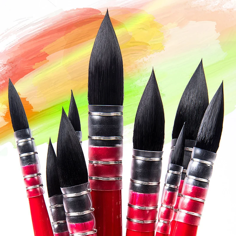 Calligraphy Brush Paint Brush Professional Watercolor Brush Squirrel Nylon Hair Brush Pen Calligraphy Round Point Hand Painting Art Supplies
