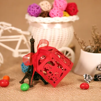 

New 50pcs Delicate Carved Christmas Snowman DIY Party Decor Gift Boxes with Ribbon for Christmas Day Party Wedding Banquet