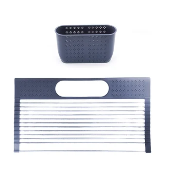 

Dish Drying Rack Save Space Hotel Stainless Steel Multifunction Kitchen Sink Foldable Restaurant Durable Draining Bathroom Home