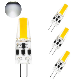 

4Pcs LED Bulb Durable Mini No Flickering Energy Saving Home COB 2W Lamp Dimmable Silicone DC12-24V Hotel G4