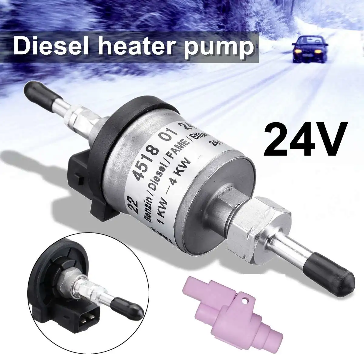 Электронный Топливный насос 12 V/24 V 10A 22Mpa 1KW-5KW Стоянкы Автомобилей автомобиля с топливный насос крышкой держатель Корпус - Цвет: 24V