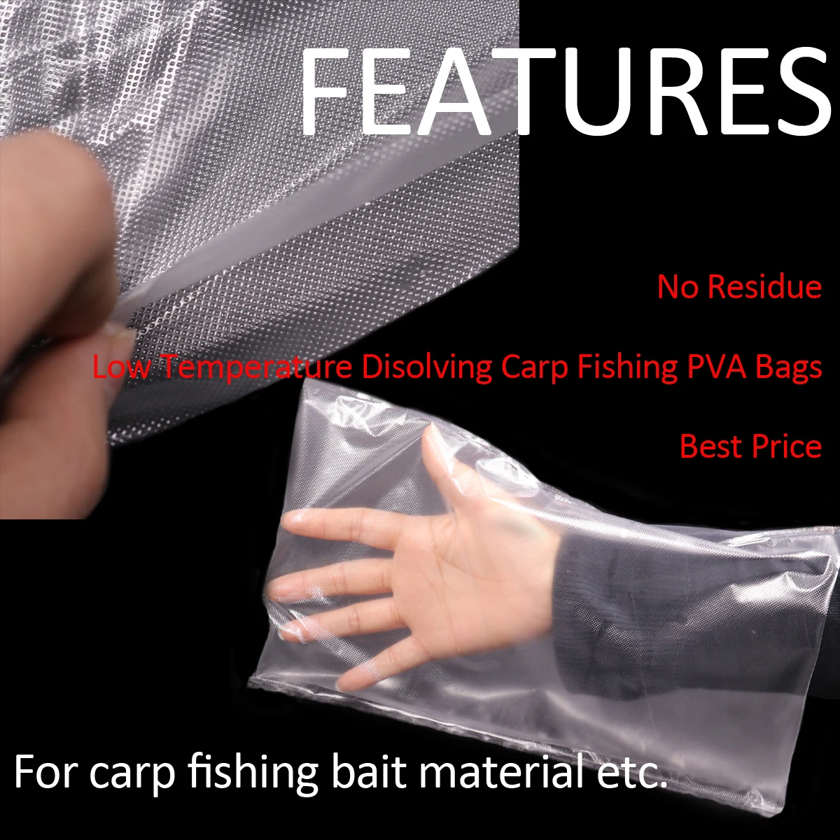 Baalaa 400 Pz/ 7X14 cm PVA Sacchetti Solubili in Acqua per Carpa Casting Nuovi Accessori Da