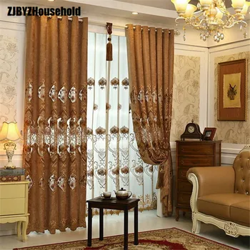 

Cloth Curtain Hollow Out Water Soluble Embroidery Room Chenille Window Shading Cloth Curtains for Living Dining Room Bedroom