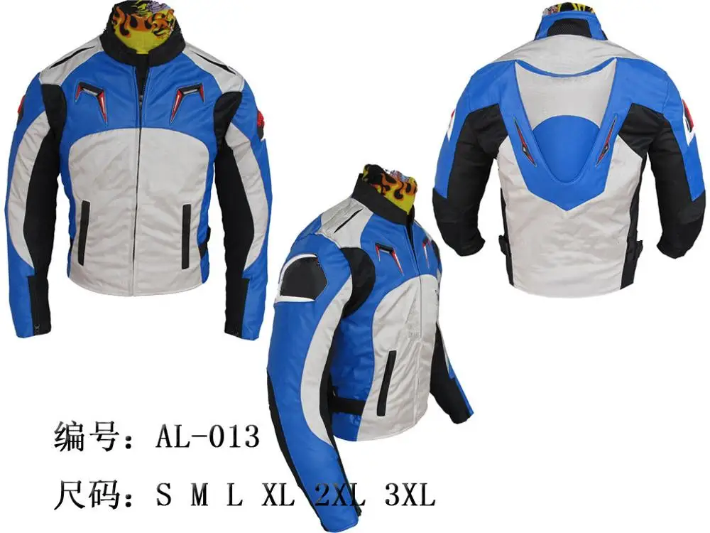 Новое поступление мотокросса Куртки Оксфорд ткань 600D+ ПУ кожа мотоциклетные гоночные куртки с горбом и 5 шт протектор Размер S-3XL - Цвет: Синий