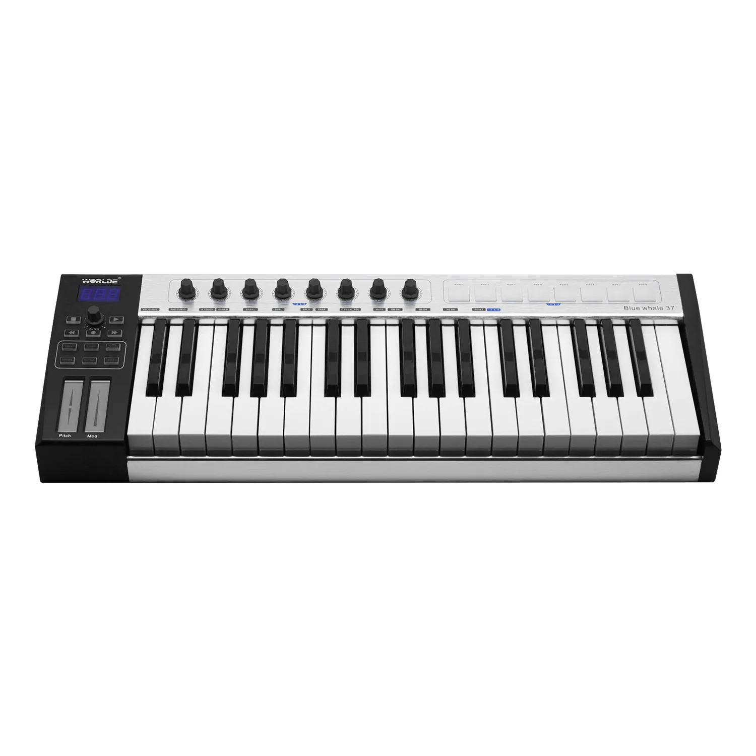 Переносная USB MIDI-клавиатура с контроллером World Blue whale 37, 37 полувзвешенных клавиш, профессиональный инструмент для клавиатуры