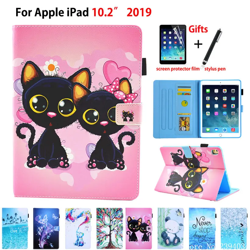 Модный чехол с котом для iPad 10 2 2019 умный Apple 7 го поколения A2200 A2198 A2232 подставка +