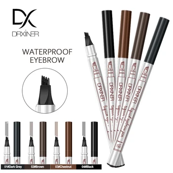 

4 Head Eyebrow Marker Pencil Waterproof Microblading Liquid Eyebrow Thin Tattoo Pen Women Beauty Makeup Tools Cosmetic