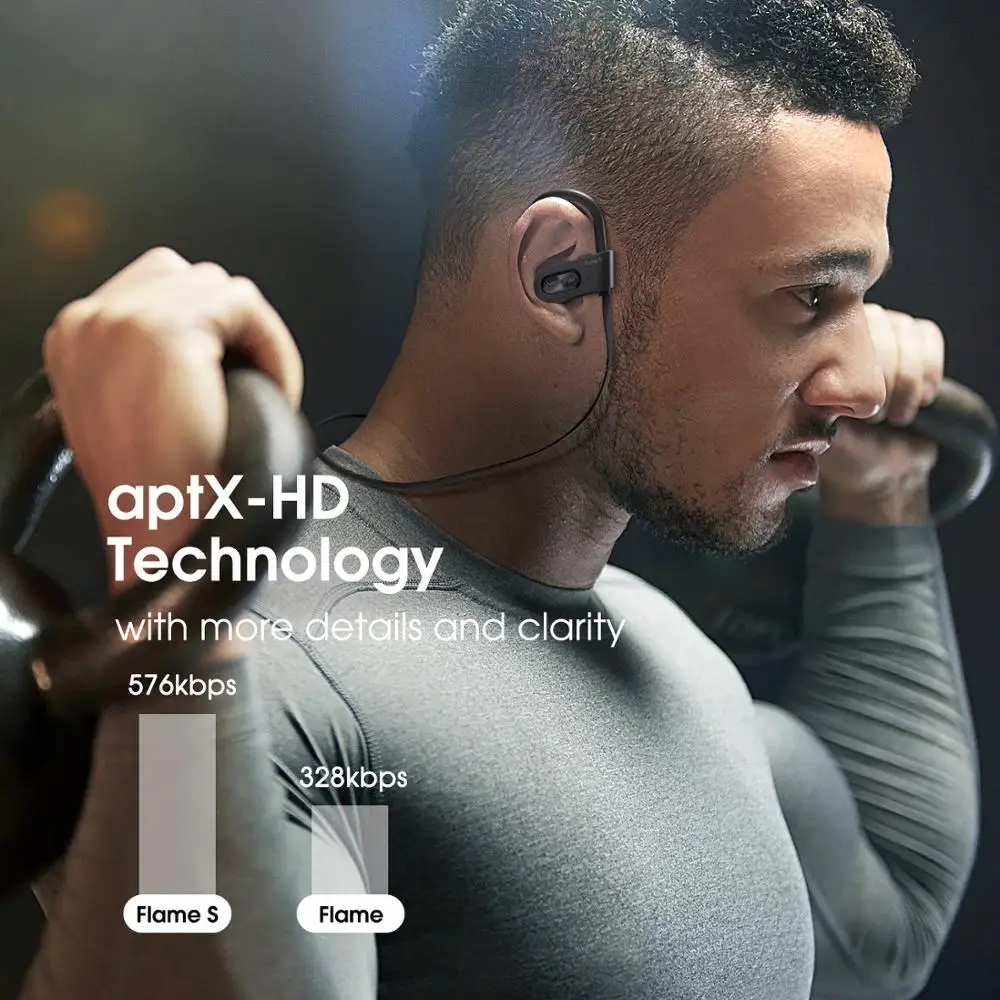 Беспроводные спортивные наушники Mpow Flame S Aptx HD Sound iPX7 с защитой от пота Bluetooth 5 0 ШПД