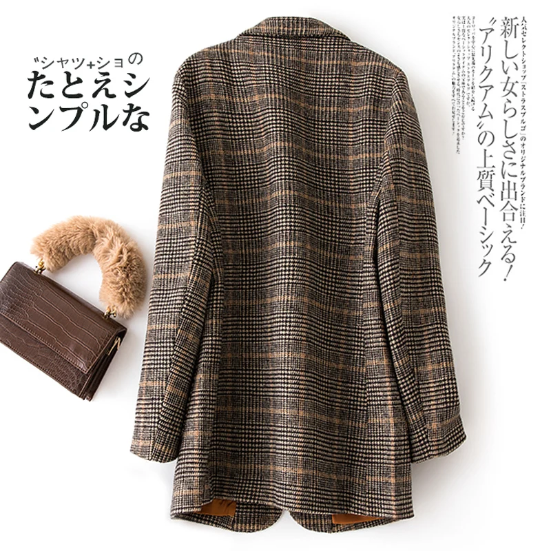 Bella Philosophy Fall new arrival women plaid suit jacket ladies plus size slim casual short blazer single breastered coat