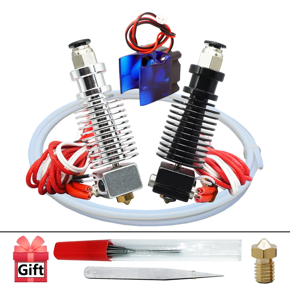 

Free Shipping E3D V6 hotend Kit 3D Printer Partse Remote extruder 1.75/0.4mm Nozzle 12V/24V j-head with Cooling Fan Teflon tube
