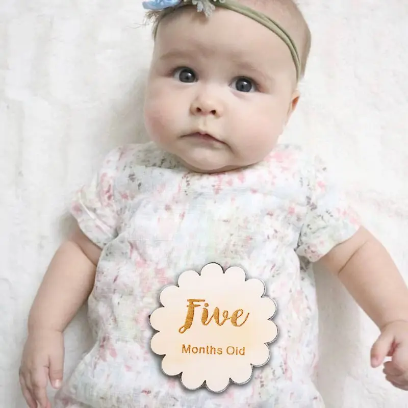 

2019 12 Pcs/set Nordic Style Baby Birth Month Number Birthday Commemorative Milestone Card Newborn Full Moon Photography Props
