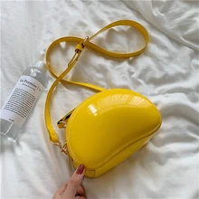 Маленькая женская сумка ярких цветов из лакированной кожи, Глянцевая сумка на одно плечо, Модная Портативная сумка для девушек, женская сумка