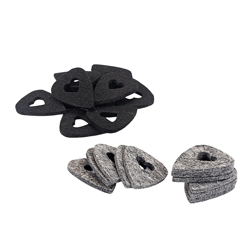 10Pcs Wool Felt Guitar Pick Plectrum Heart Shape for Guitar Bass Ukulele