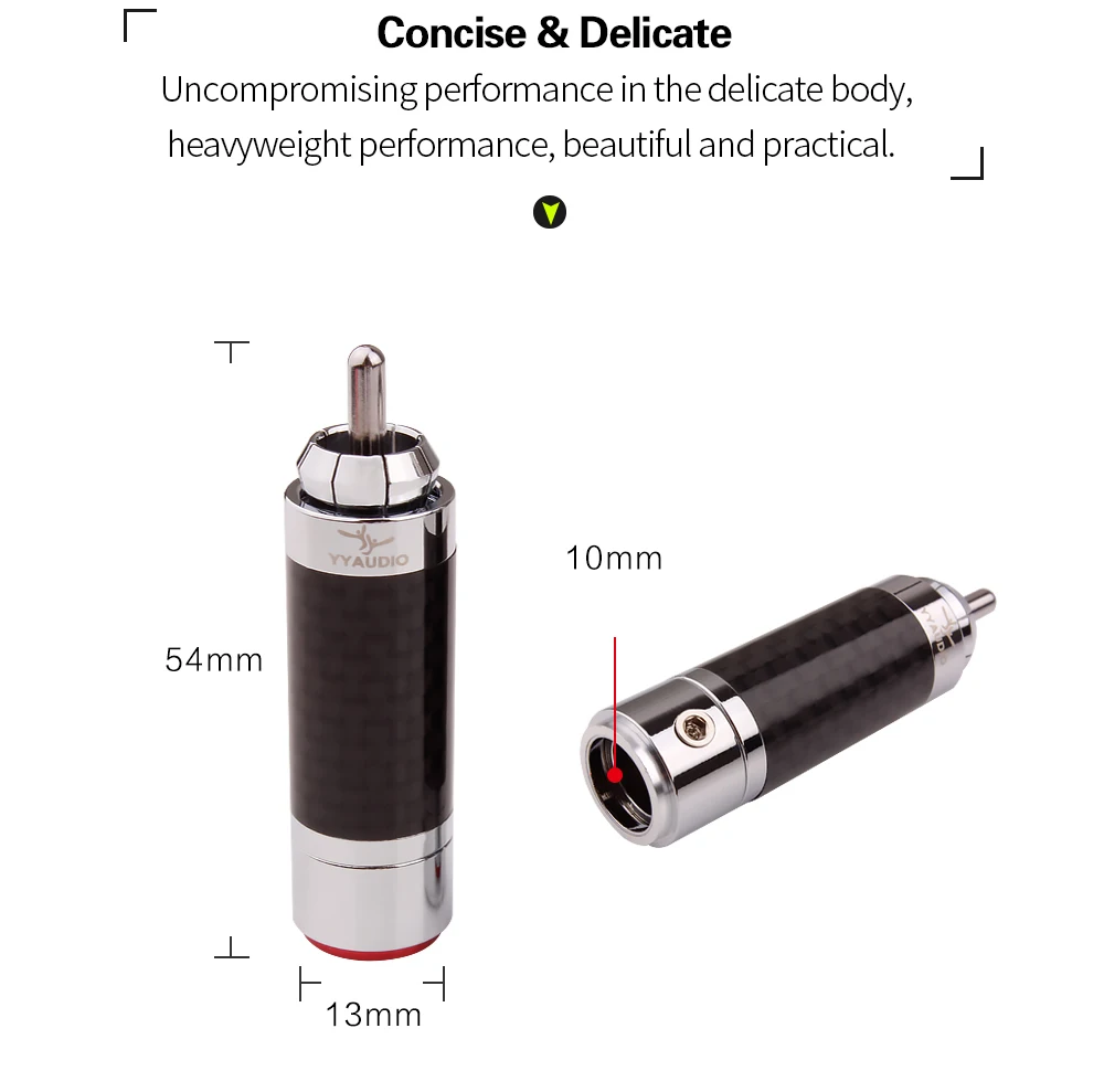 20 шт HiFi динамик RCA Conector штекер аудиосигнала усилитель DIY RCA разъем углеродное волокно медь родиевое покрытие Динамик адаптер