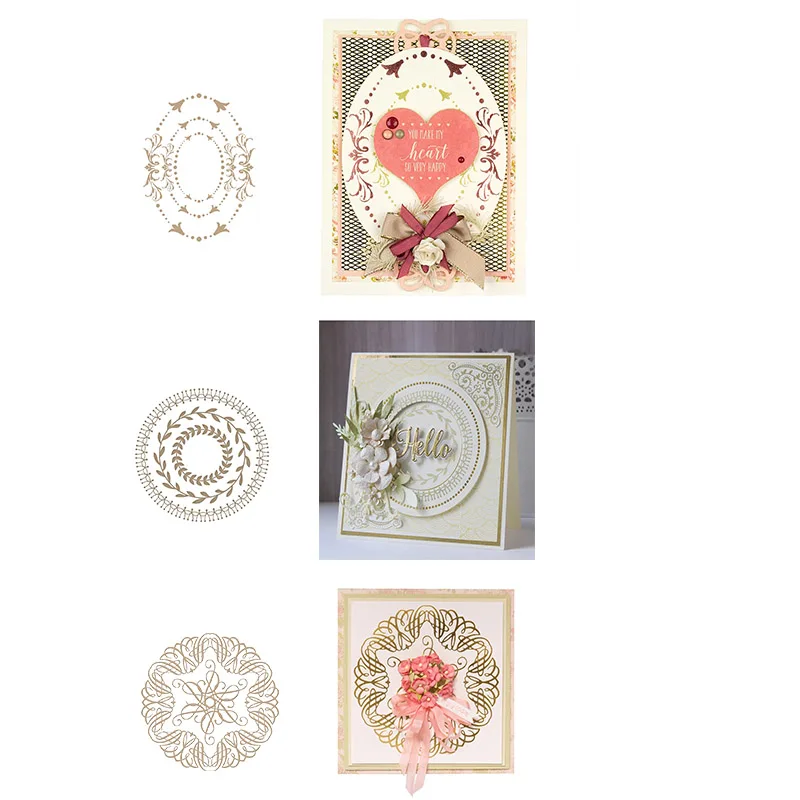 

New Design Popular Glimmer Flourish Circle Pattern Hot Foil Plates for Scrapbooking DIY Paper Cards Crafts New 2019