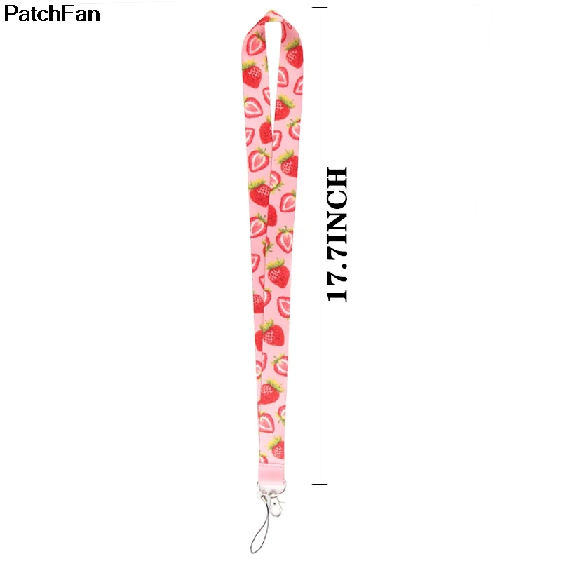 A2465 Patchfan новые плоды клубники ремешок для ключей телефоны USB флэш-накопители ключи брелки ID Имя тег держатели бейджа тесьма