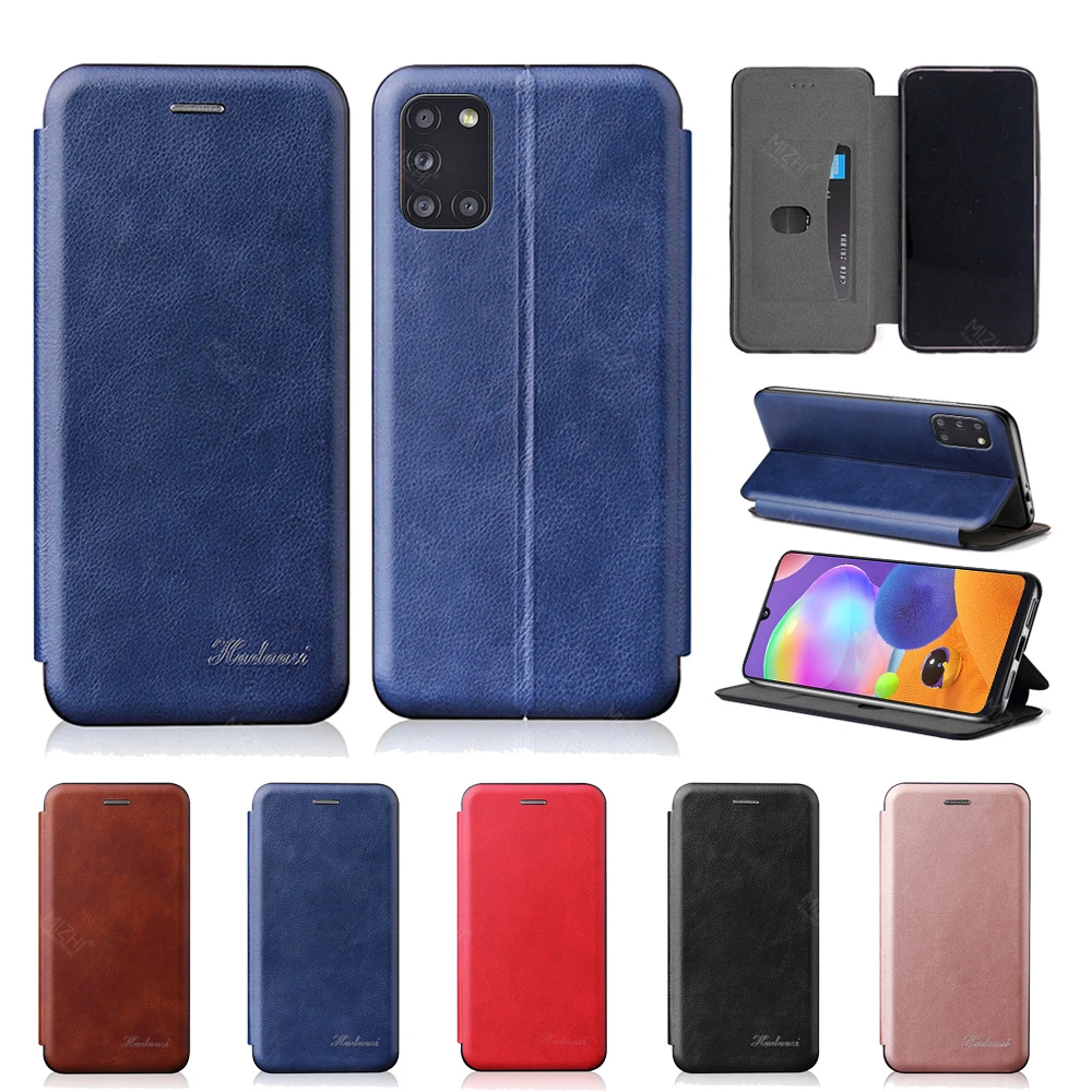 Чехол-книжка для samsung a31 кожаный магнитный с подставкой galaxy a 31 sm-a315f | Мобильные