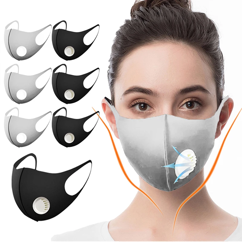 Черная маска для рта антипылезащитная с активированным углем Ветрозащитная