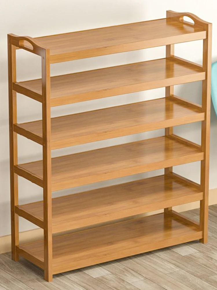 for Corridor/Bedroom Bamboo Shoe Storage Wooden Storage Racks Corridor Entrance Shoe Rack Color : 6 Tier, Size : 50cm