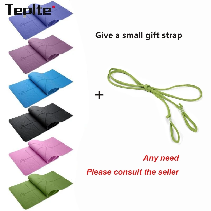 

1830*610*6mm TPE Yoga Mat with Position Line Anti-slip Carpet Mat For Beginner Environmental Fitness Gymnastics Mats Sports Pads