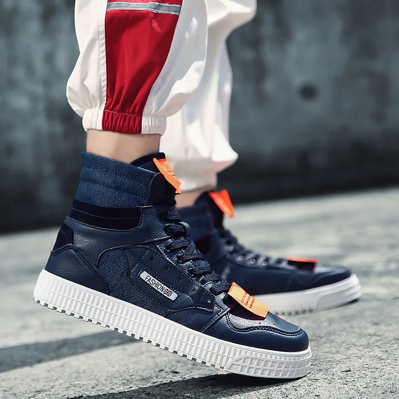 

2019 Autumn New Style MEN'S SHOES Korean-style Trend Hip Hop Casual Shoes Men's Hight-top Thick Bottomed Canvas Shoes Students A