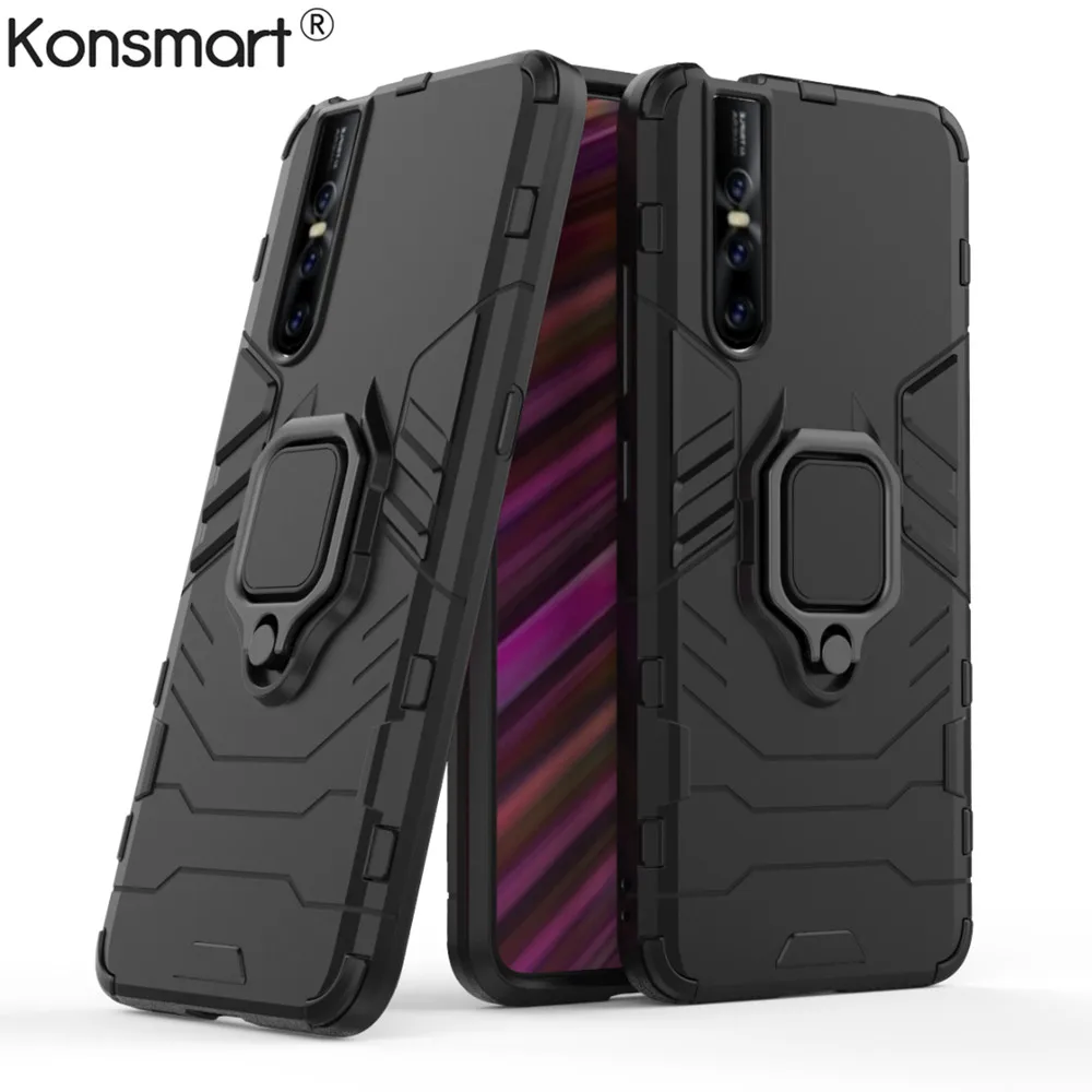 

For Vivo V17 Neo V15 V15Pro iQOONEO Z5 S1 Pro Z5X Case Armor PC Cover Finger Ring Holder Phone Case For Vivo Y17 Y15 Y81 Y83 Nex